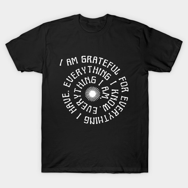 I am grateful yoga T-shirt T-Shirt by Katye Katherine!